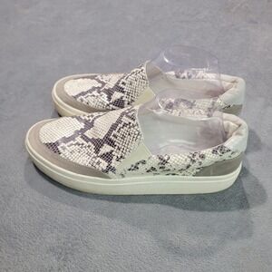 Lucky Brand Sneakers Women 9.5 Grey Snakeskin Takato Slip On Leather Platform‎